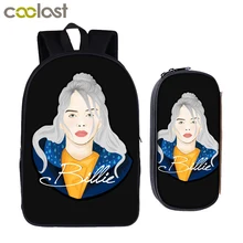 Рюкзак со звездами Billie Eilish+ Сумка-карандаш для женщин, сумка в стиле хип-хоп, школьная сумка для студентов и колледжа, рюкзак для девочек и мальчиков