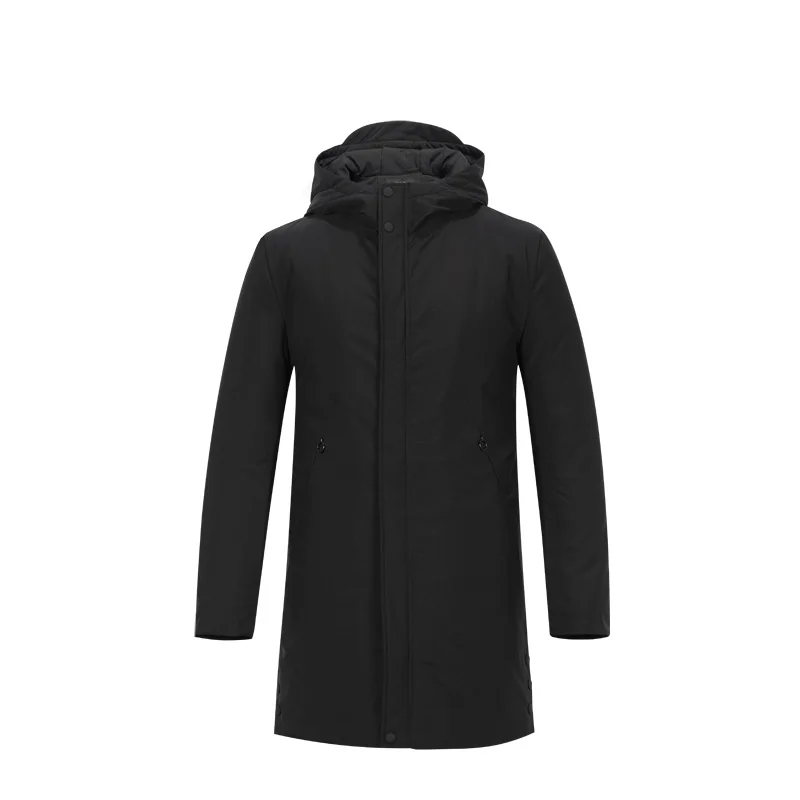 Бренд Enjeolon, Зимняя Толстая длинная куртка, пальто для мужчин, длинное пальто, толстовки для мужчин, длинная парка, куртка для мужчин, теплое 3XL пальто для мужчин MF0624 - Цвет: Black