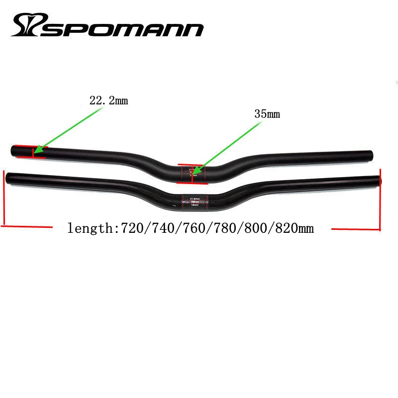Carbon Fibre Downhill Dh Mtb Bicycle Handlebar 31.8mm 35mm High