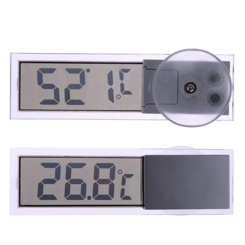 Автомобильный светодиодный цифровой термометр для окон, цифровые часы с ЖК-дисплеем, монтируемым на окно по Цельсию