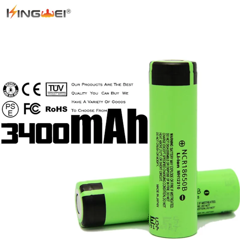 4 шт. KingWei 3400mAh 18650 аккумуляторная батарея 3,7 v литий-ионные аккумуляторы для Panasonic NCR18650B