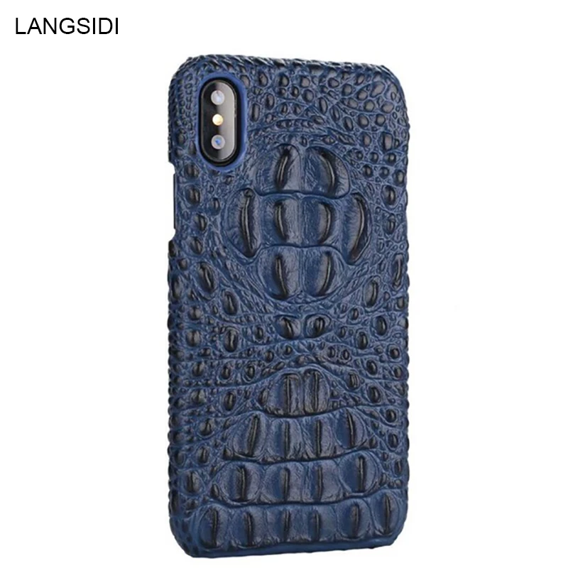 

Genuine Leather shockproof phone case for iphone x xs xr Durable Crocodile grain luxury back cover for Iphone 6 7 8plus 5 5s SE