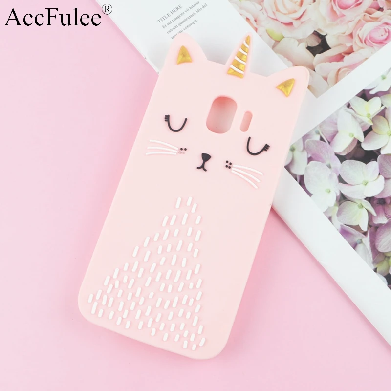 

3D Cartoon Cute Sleeping Cat Phone Case For Samsung Galaxy J2 Pro 2018 J250 J250F Soft Silicone Crown Cat Coque Cover