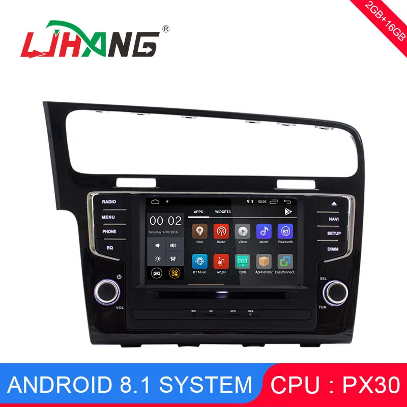 

LJHANG Car Multimedia Player 1 Din Car Radio For VW Golf 7 2013-2017 GPS Navigation 1080P Map Auto video Headunit FM Mirror-link
