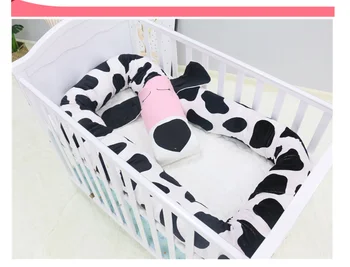 

Baby Bed Bumpers Black And White Dog Children's Crib Bed Guardrail Bumper Protector Pillow Anti-Crash Bar For Newborn Sleeping