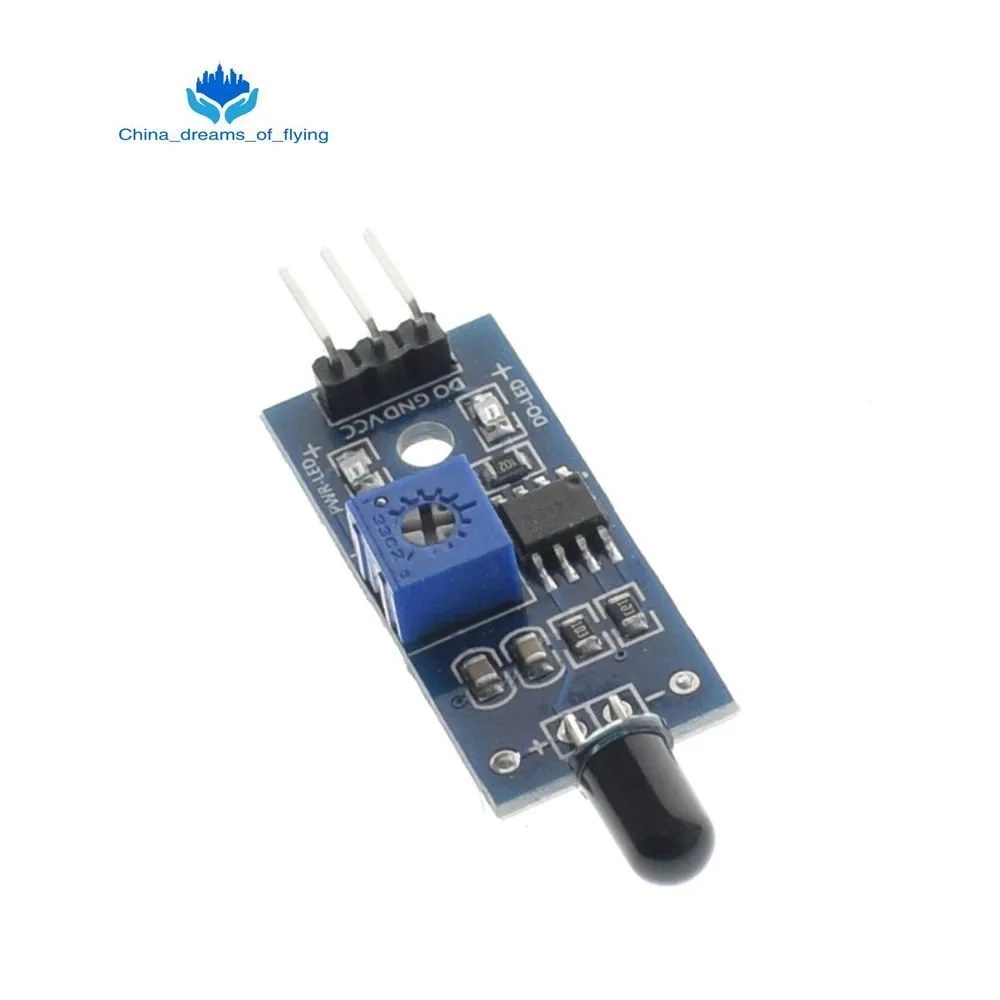 TZT 16 шт./лот Raspberry pi 2 3 сенсор модуль посылка HC-SR04 501 DHT11 DS3231 KY-008 звук дождь почвы сенсор для arduino комплект - Цвет: Flame senSor
