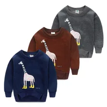 2016 Autumn And Winter Child Clothing Baby Boys Sweatshirt Deer O-Neck Basic Shirt