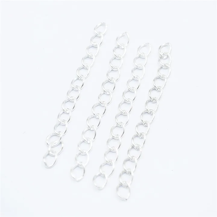 8 100pcslot Tail Chains For Diy Jewelry 5cm Necklaces Extension Chain Silver  Jewelry Fndings Chain For Bracelet Diy Accessories 30