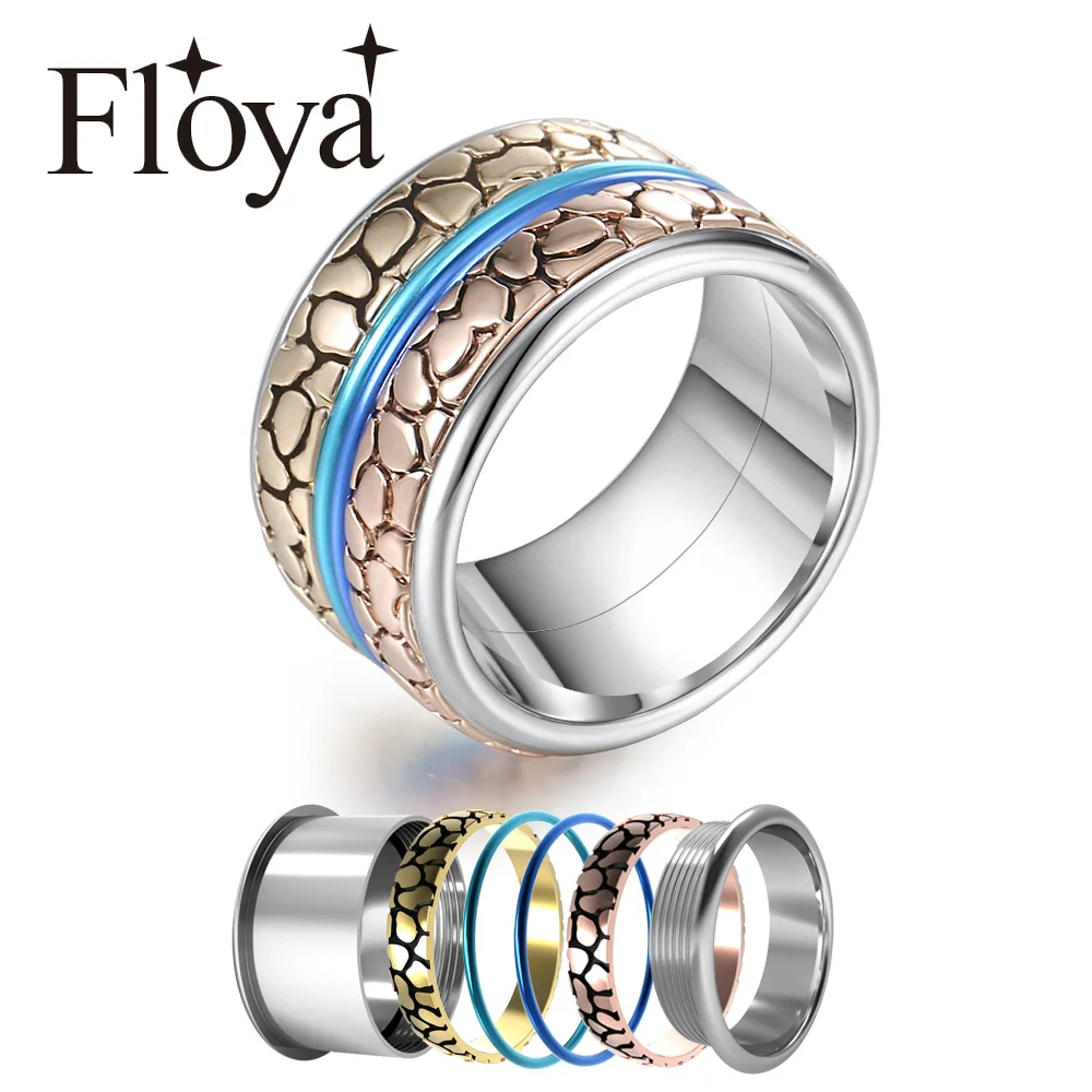 

Floya Size 10 Leopard Band For Women 316L Stainless Steel Minimalist Animal Stackable Rings Rose Gold Femme Original Lovers Ring