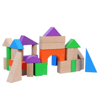 

Chanycore Baby Learning Educational Wooden Toys Blocks Jenga Cube Building House 40pcs mm Geometric Shape Kids Gifts 4184