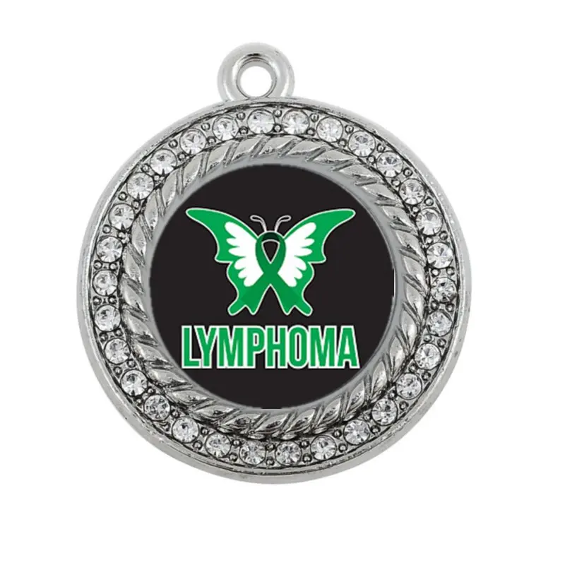 

Show your support and help LYMPHOMA SUPPORT AND AWARENESS SQUARE CHARM antique silver plated jewelry