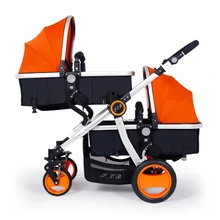 High Quality Twins Baby Stroller Folding Double Seat Pram twins High Landscape Can Sit Lying Shockproof