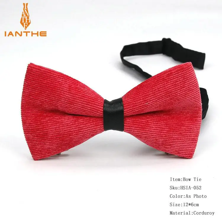 Ianthe мужской галстук-бабочка высокого качества однотонный Свадебный галстук-бабочка вельветовый галстук-бабочка мягкий хлопок бабочка Pu декоративный узор шеи галстуки - Цвет: IA052