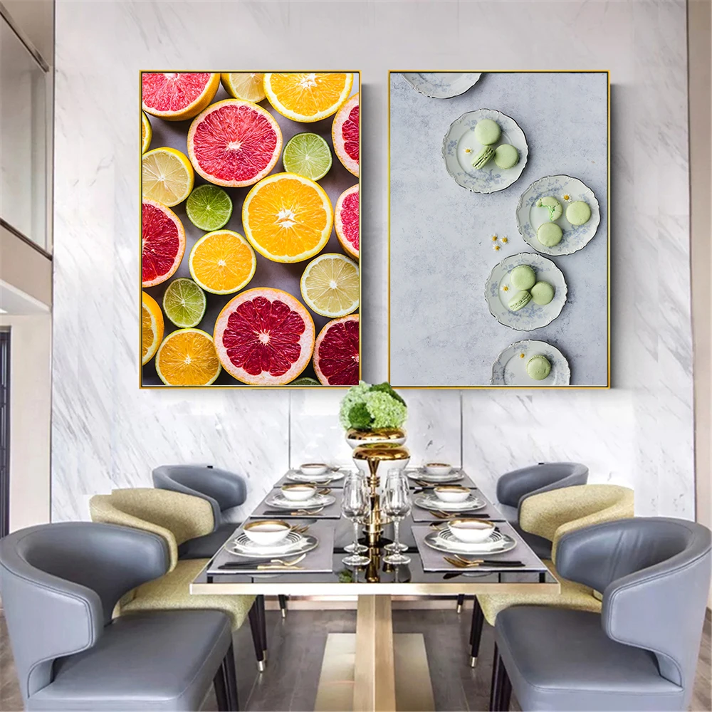 

Nordic Home Decoration Poster Food Coffee Wall Art Cookies and Fruit Canvas Painting For Living Room Decoration Cuadros