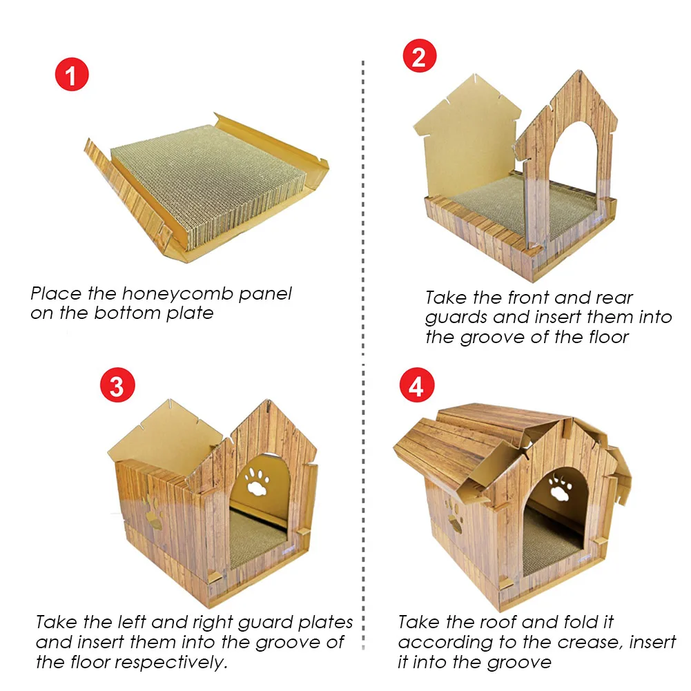 Имитация древесины зерна кошка дом из гофрированной бумаги для кота царапины доска кошка приют товары для домашних животных