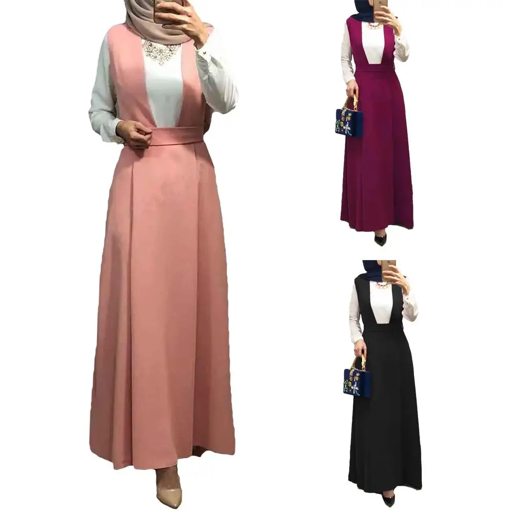 Женское платье на бретельках Abaya кафтан в арабском стиле для лета|Мусульманская
