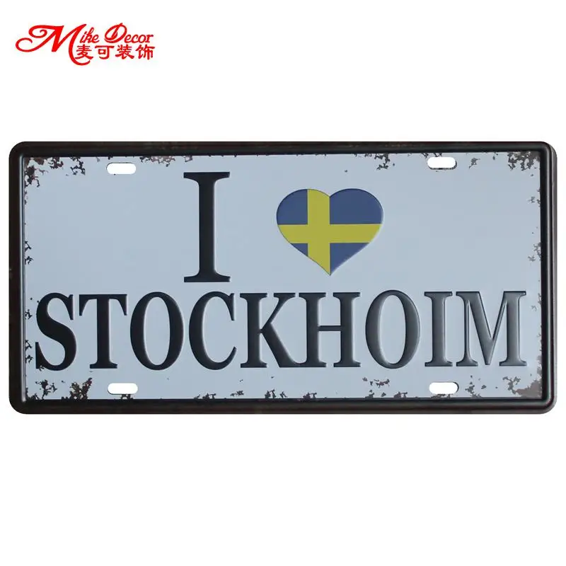 

[ Mike86 ] I LOVE STOCKHOLM Sweden Metal Tin Sign Wall Plaque Decoration D-330 Mix order 30*15 CM
