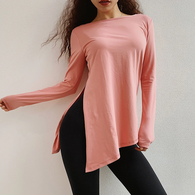 

Women long sleeve quick-drying sports t-shirts loose yoga top shirt training coat Running Fitness Tshirts workout clothes