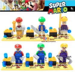 60 шт. Звездные войны Супер герои marvel super Mario Bros Луиджи Марио строительные блоки кирпичи хобби интересные игрушки для детей speelgoed