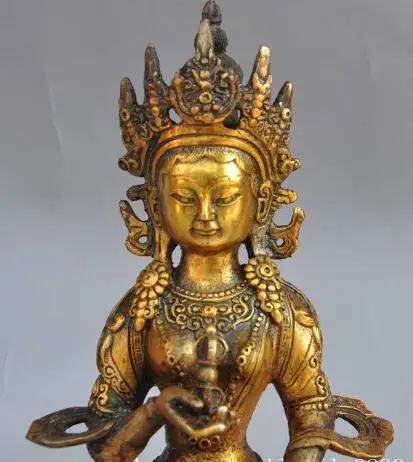 SCY S4456 9 &quotтибетский буддизм бронзовый позолоченный Tara Vajrasattva phurpa Vajra статуя