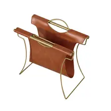 Современная книжная полка, кожаная стойка для журналов, креативная настольная стойка для газет, напольная полка, маленькая книжная полка, металлическая рамка, держатель для журналов