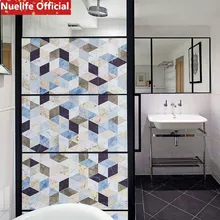 Цветная Геометрическая узор Электростатическая пленка «замороженное стекло» офисная спальня ванная раздвижная дверь Солнцезащитная пленка ПВХ