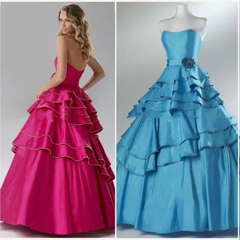Elegant Strapless A Line Royal Blue Wedding Dresses HD096-in Wedding