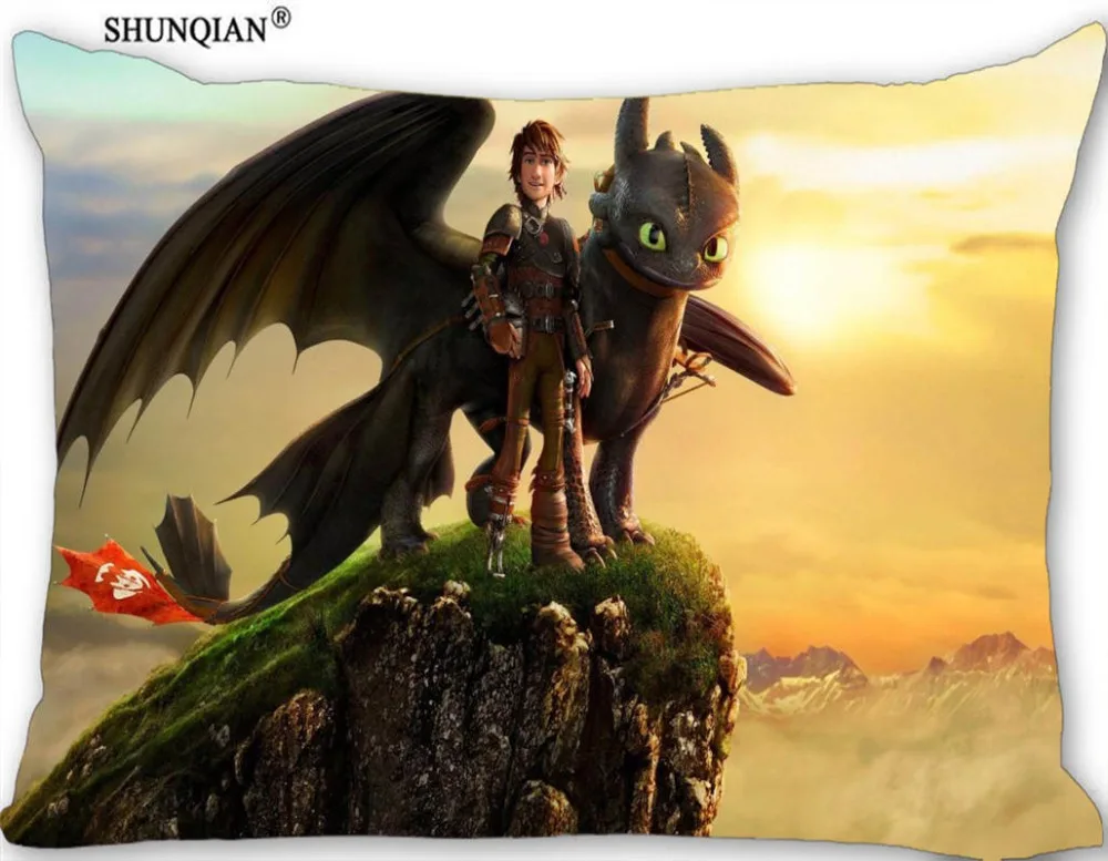 Hot How to Train Your Dragon Rectangle Pillowcase zipper
