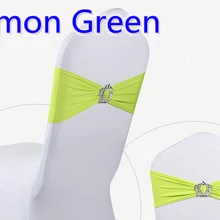 Лимонно-зеленые пряжки с короной лайкрой лента для свадьбы украшения для стульев повязка из спандекса стрейч галстук-бабочка лайкра лента ремень на продажу