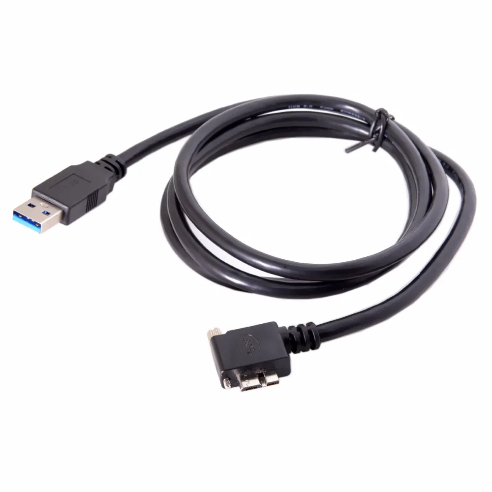 Xiwai 1,2 m 90 градусов под прямым углом Micro USB, винт с креплением на 3,0 кабель для передачи данных для камеры