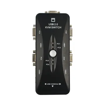 

New Portable USB KVM 4 Ports Selector VGA Print Auto Switch Moniter Box VGA Splitter V322 USB 2.0 KVM Switch