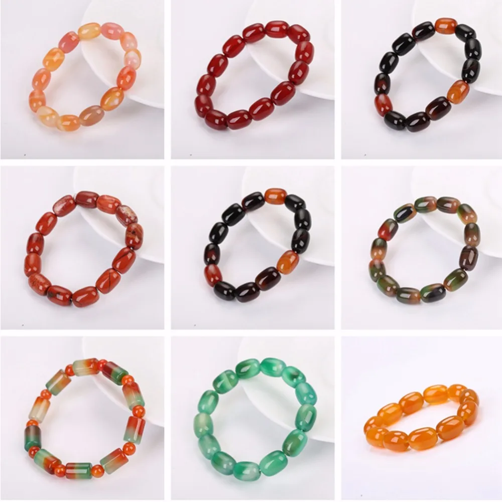 

Natural Original Amber Black Agate Men Bracelet Male Power Gem Chain Vintage Jewelry Crystal Stone Lucky Fashion Sieraden Gift