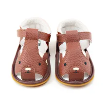 Delebao New Design Brown Bear Summer Cute Baby Sandals Unique Rubber High Quality Baby Shoes
