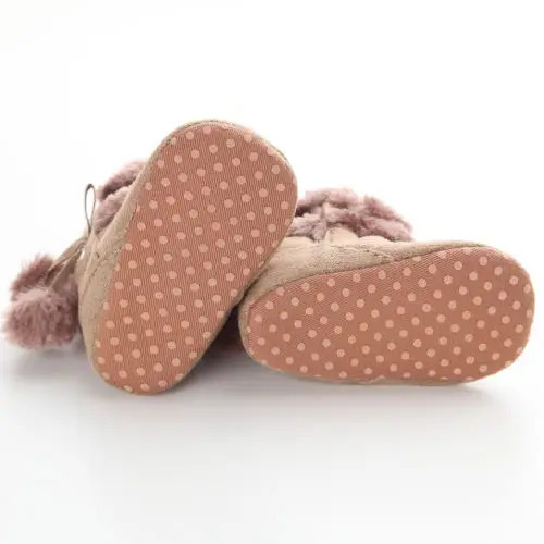 Зимние теплые ботинки для новорожденных, для маленьких мальчиков для девочек на мягкой подошве обувь для младенцев Нескользящие на возраст от 0 до 18 месяцев