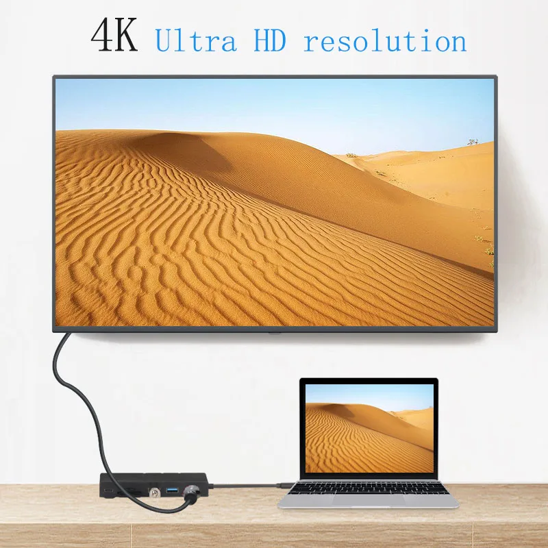 Док-станция с разъемом типа C HDMI RJ45 USB power Delivery Hub для ноутбука Macbook Pro hp DELL Surface lenovo samsung Dock
