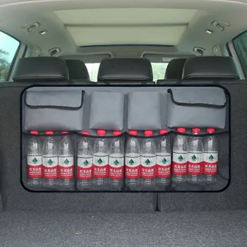 

1Pc Car Trunk Organizer Backseat Storage Bag Net Auto Rear Seat Drink Holder Pocket Car Stowing Tidying Interior Accessories