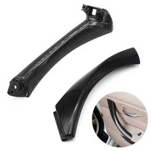 Fibra De Carbono Estilo do carro Porta Interior Alças/Painel Da Porta Pull Handle Guarnição Capa Para BMW Série 3 E90 E91 325 330 318 2004-2012