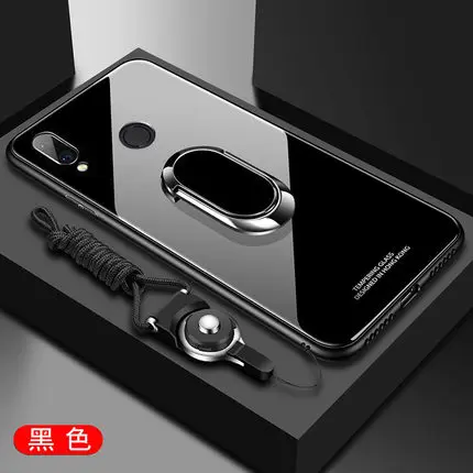 Чехол для Huawei P Smart Z Роскошный Жесткий закаленное стекло с подставкой кольцевой