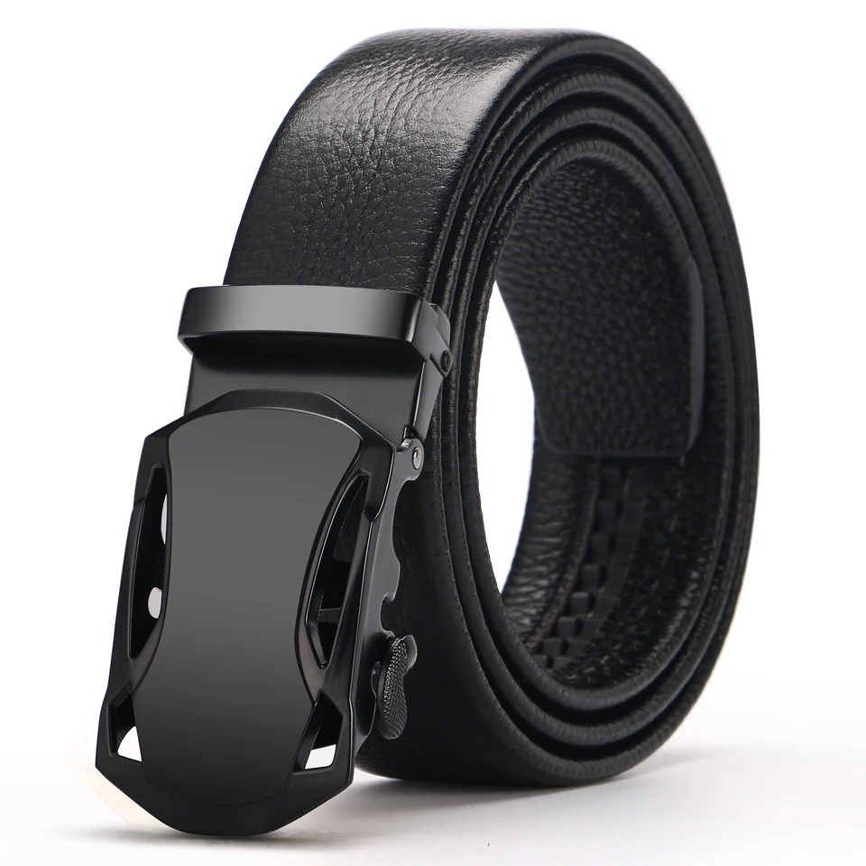 0 : Buy 2019 Cow Genuine Leather Belts High Quality for Men all black buckle ...