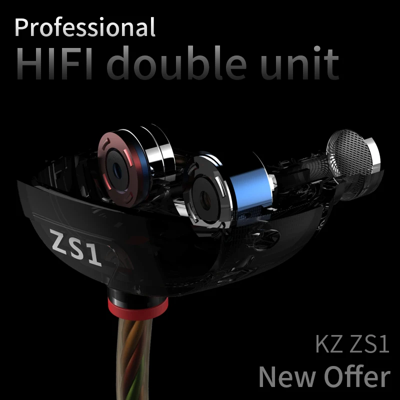 bilder für KZ ZS1 Dual Driver Extra Bass Hifi Kopfhörer Breite Monitoren Kopfhörer mit Mikrofon Musik Headset Sport Earbuds bilder für KZ ZS1 Dual Driver Extra Bass Hifi Kopfhörer Breite Monitoren Kopfhörer mit Mikrofon Musik Headset Sport Earbuds