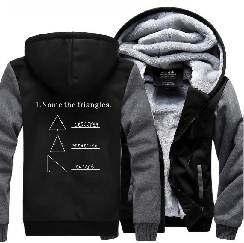 

Adult Science Hoodies Name The Triangles Printing Casual Men's Coat 2019 Winter Warm Fleece High Quality Sweatshirt Men Jacket