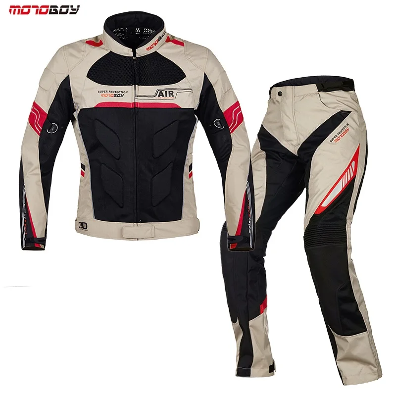 Мотоциклетные Куртки и штаны для мотоциклистов; Летние защитные костюмы для мотокросса; дышащая одежда; брюки - Цвет: Sand  suit
