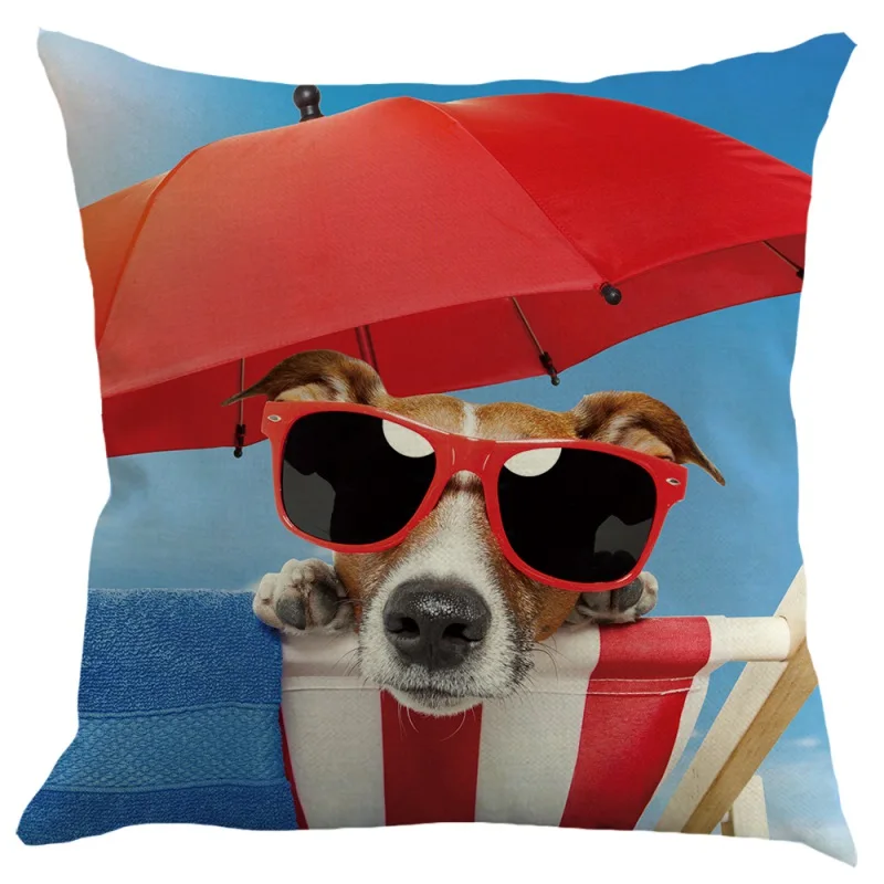 Cool Dog печатных декоративные подушки Детские случае хлопковое постельное белье пледы чехол для дивана товары дома - Цвет: 3