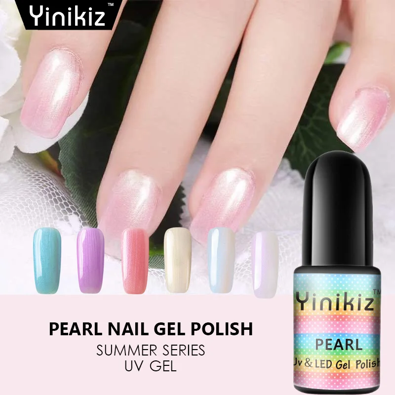 Yinikiz Shell Uv Nail Gel Polish Manicure Mermaid Style Ivory Yinikiz Shell Uv Nail Gel Polish Manicure Mermaid Style Ivory White Pearl Reflective Effect Soak Off Lucky In From Beauty Health On