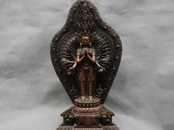 

17'' China Tibet Buddhism Thousands Hands Guanyin Kwan-yin Buddha Bronze Statue