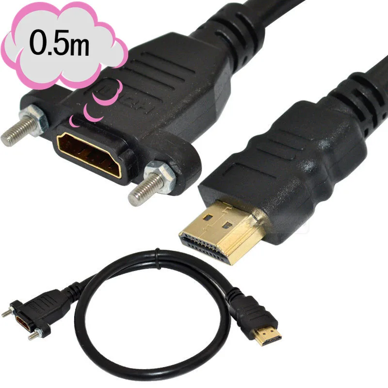 0 5 м 1 фута HDMI штекер к женскому панельному удлинительному позолоченному кабелю |
