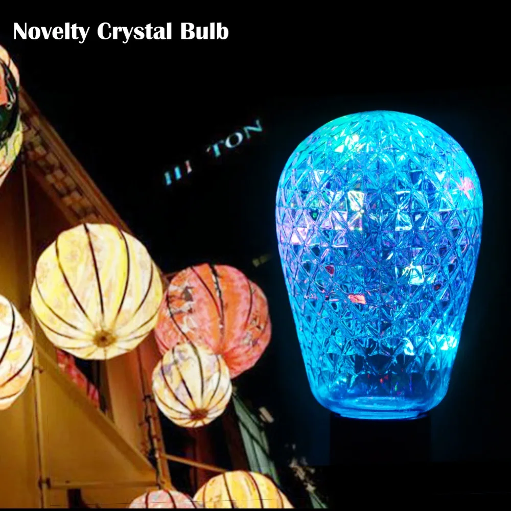 Novelty Crystal Light E27 220V RGB LED String Lamp 110V Fairy Lights