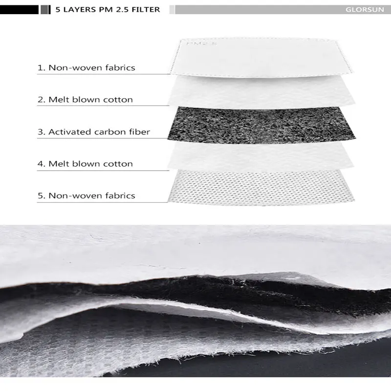 GLORSUN PM 2,5 маска против загрязнения респиратор моющийся многоразовые маски хлопок унисекс рот Муфельная для аллергии/астмы/езды на велосипеде