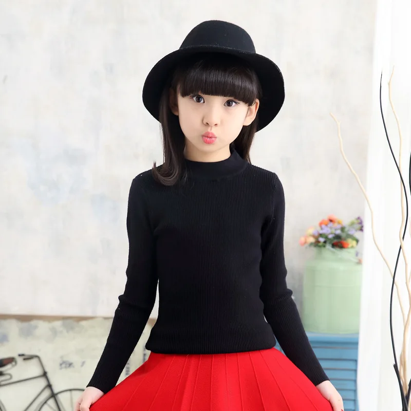 

Sweater For School Girls Comfortable Autumn Jumper Sweaters Children Kids Knitted Pullover Warm Outerwear Babi Slim Sweater W18