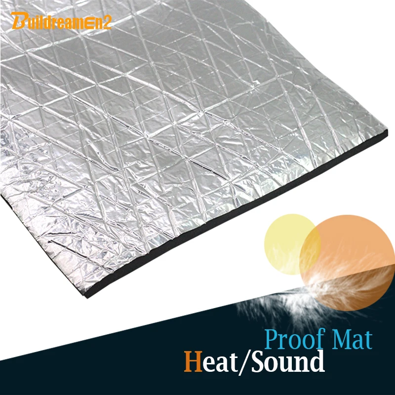

Buildreamen2 4" x 40" 10 x 100 CM Car Aluminum Foil Heat Sound Insulation Proofing Mat Sticker Deadening Noise Control Muffler